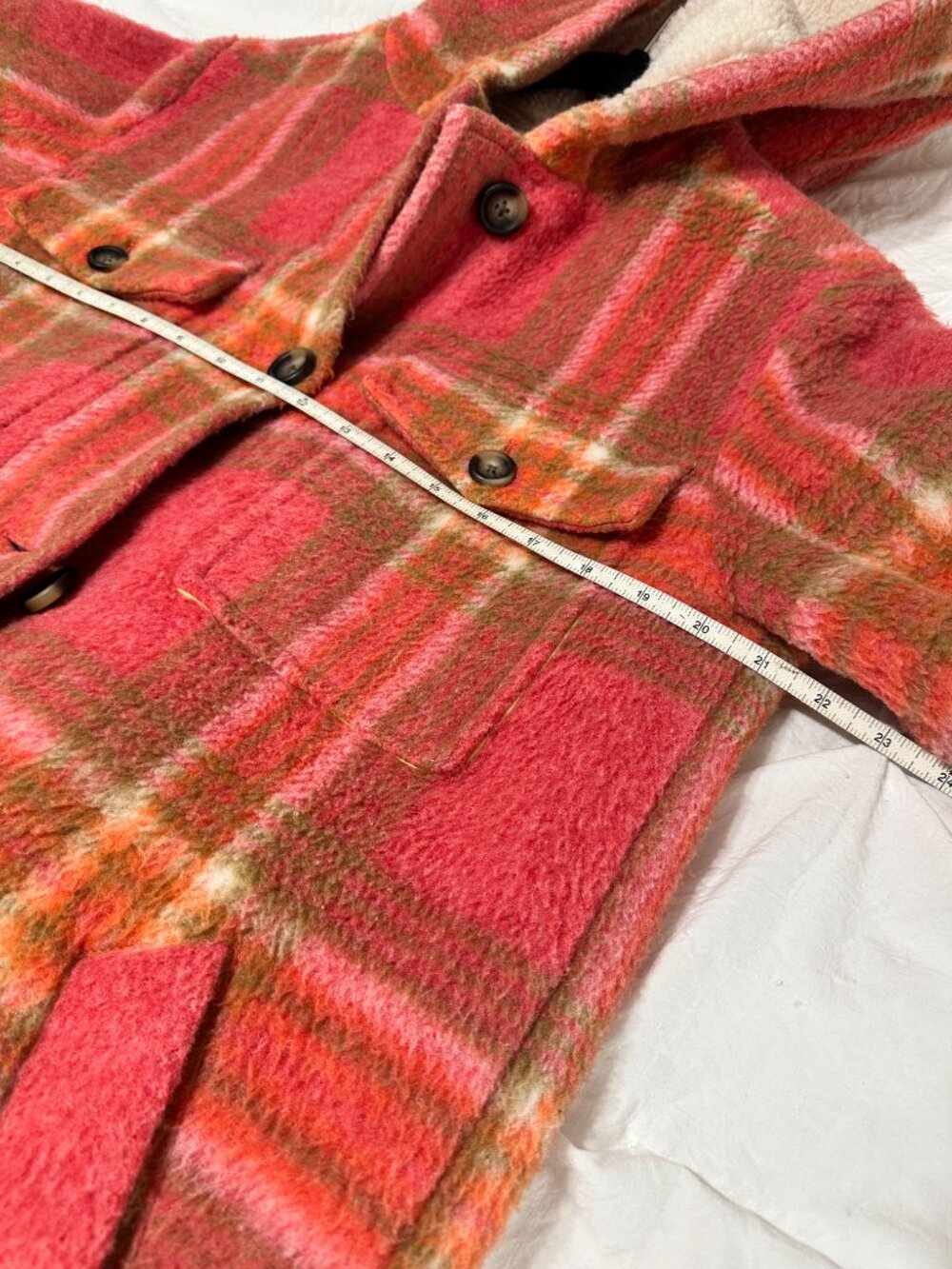 Sundance Harvest Sky Plaid Women's Jacket Sherpa Hooded Coat Size Small - Picture 11 of 13